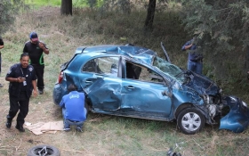 El accidente se registró minutos después de las 13 horas